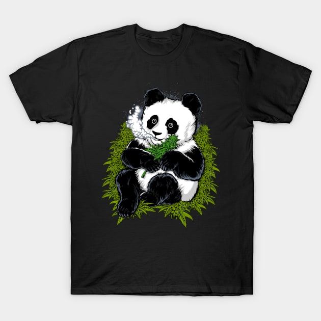 Cannabis weed panda T-Shirt by Bunnyhopp